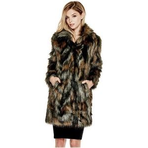 GUESS faux fur coat